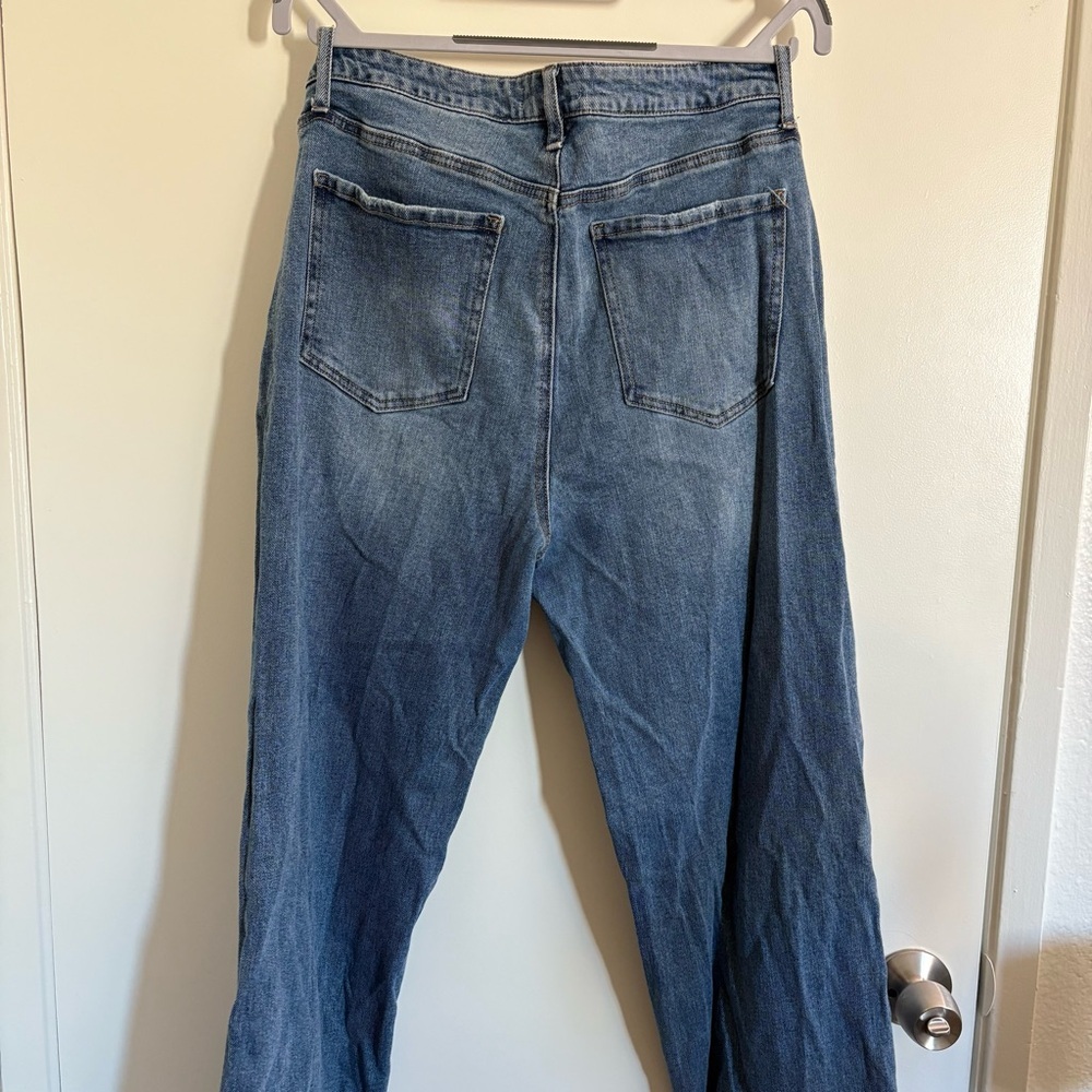 Tgla Blue Denim Light Wash Cuffed Jeans Button Fly Women’s Size 30 Distressed - Picture 7 of 9